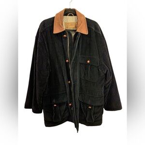 Newport Harbor Men’s corduroy coat wool zipper and button front.